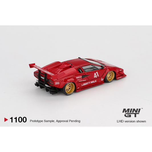 Lamborghini Countach LB-Works Red (LHD) Blister Packaging 1:64 Mini GT Model Car (MGT01100-BL)