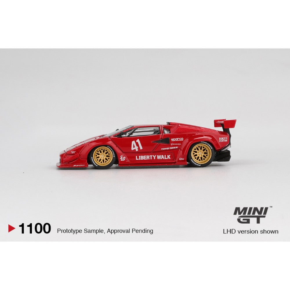 Lamborghini Countach LB-Works Red (LHD) Blister Packaging 1:64 Mini GT Model Car (MGT01100-BL)