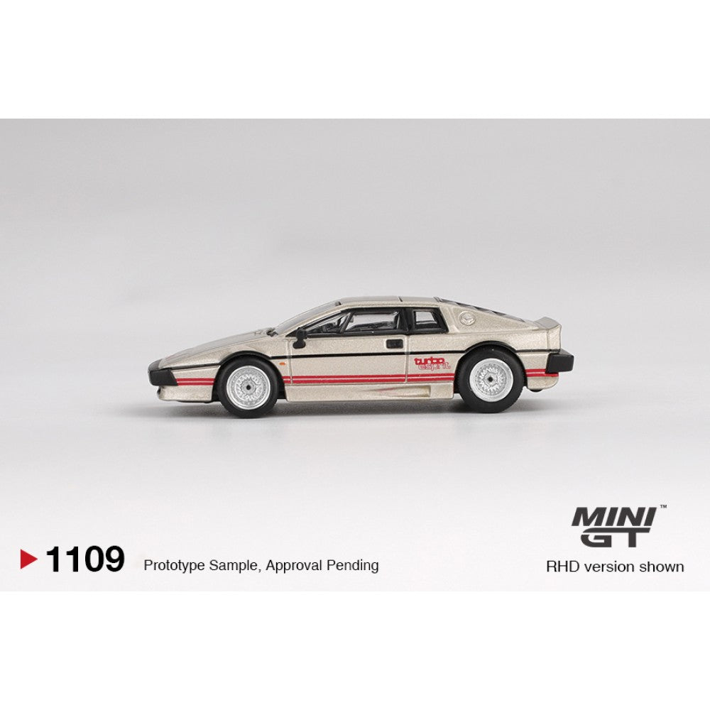 Lotus Esprit Turbo Metallic Silver (LHD) Blister Packaging 1:64 Mini GT Model Car (MGT01109-BL)