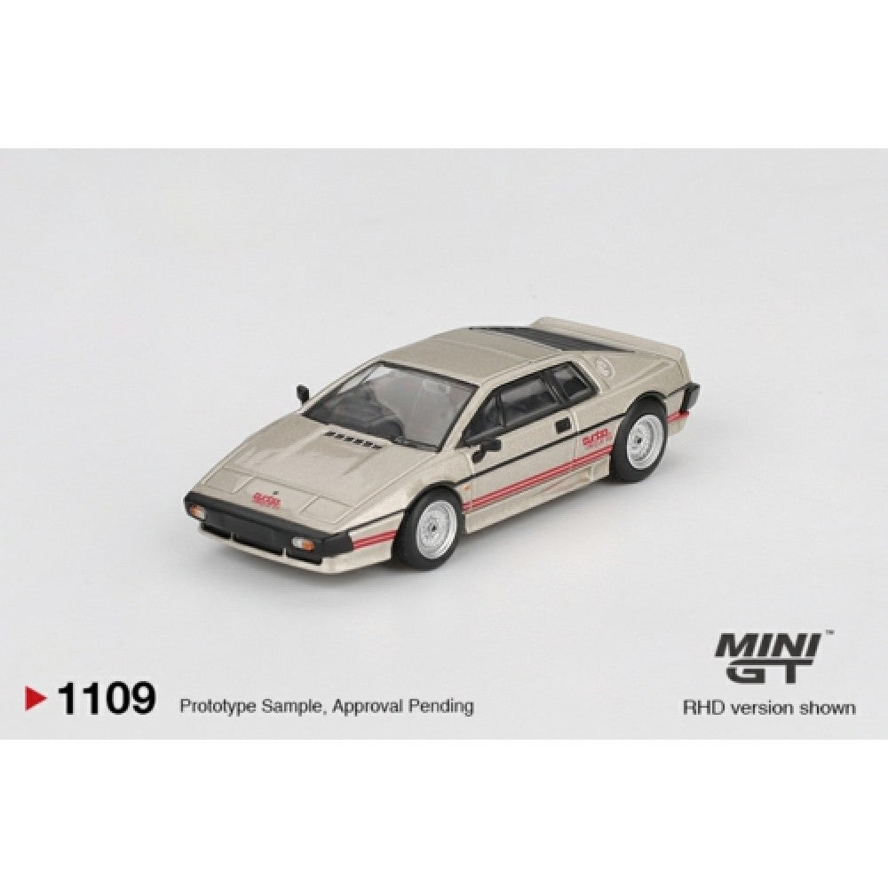 PRE ORDER STOCKS DUE JANUARY / FEBRUARY 2026 1:64 MINI GT MGT01109-R LOTUS ESPRIT TURBO METALLIC SILVER (RHD)