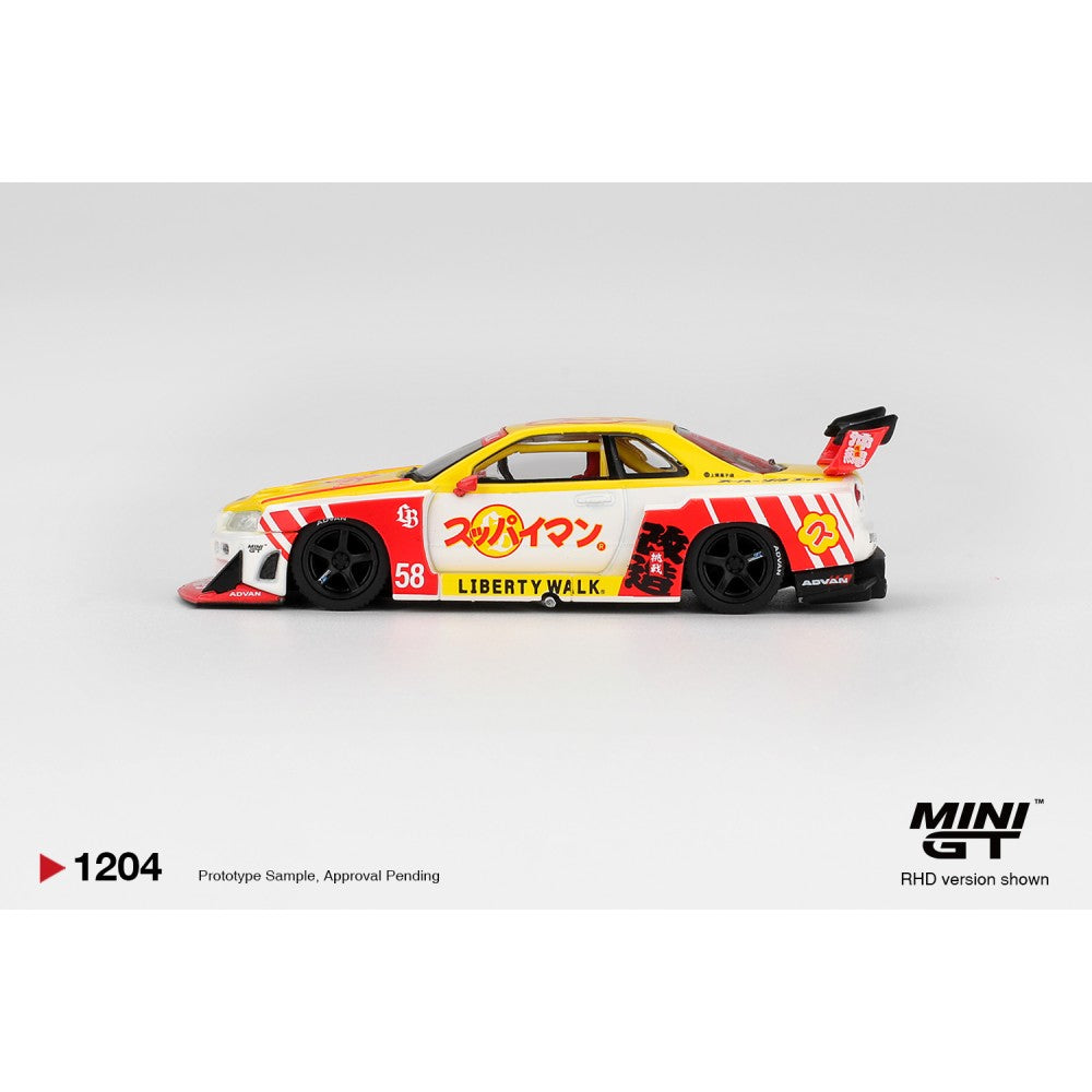 Pre-Order - 1:64 MINI GT Nissan LB-ER34 Super Silhouette Skyline Suppaiman Okinawa (Rhd) MGT01204-R Stocks Due Sept / Oct 2026