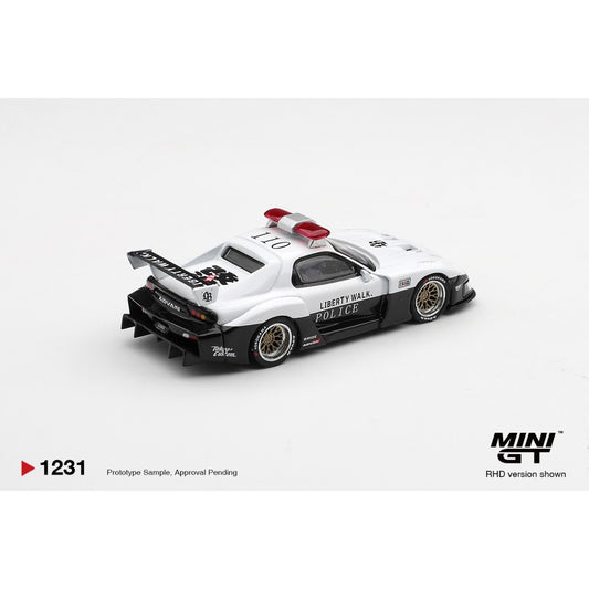 Pre-Order – Mazda RX-7 LB-Super Silhouette Police (RHD) Blister Packaging MGT01231-BL Stocks Due Feb / Mar 2027 1:64 Mini GT Diecast Model Stocks Due Feb / Mar 2027