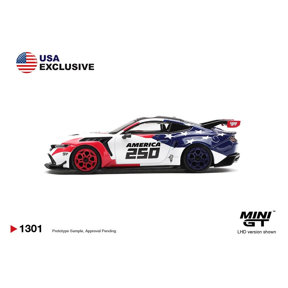 Pre-Order – Ford Mustang GTD America 250 USA Exclusive (LHD) Blister Packaging 1:64 Mini GT Model Car (MGT01301-BL) Stocks Due Dec 2026 / Jan 2027