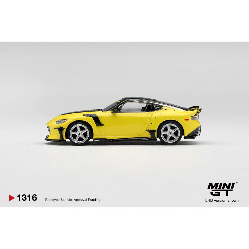 Pre-Order – Nissan Z Veilside FFZ400 Ikazuchi Yellow (RHD) 1:64 Mini GT Model (MGT01316-R) Stocks Due Mar / Apr 2027