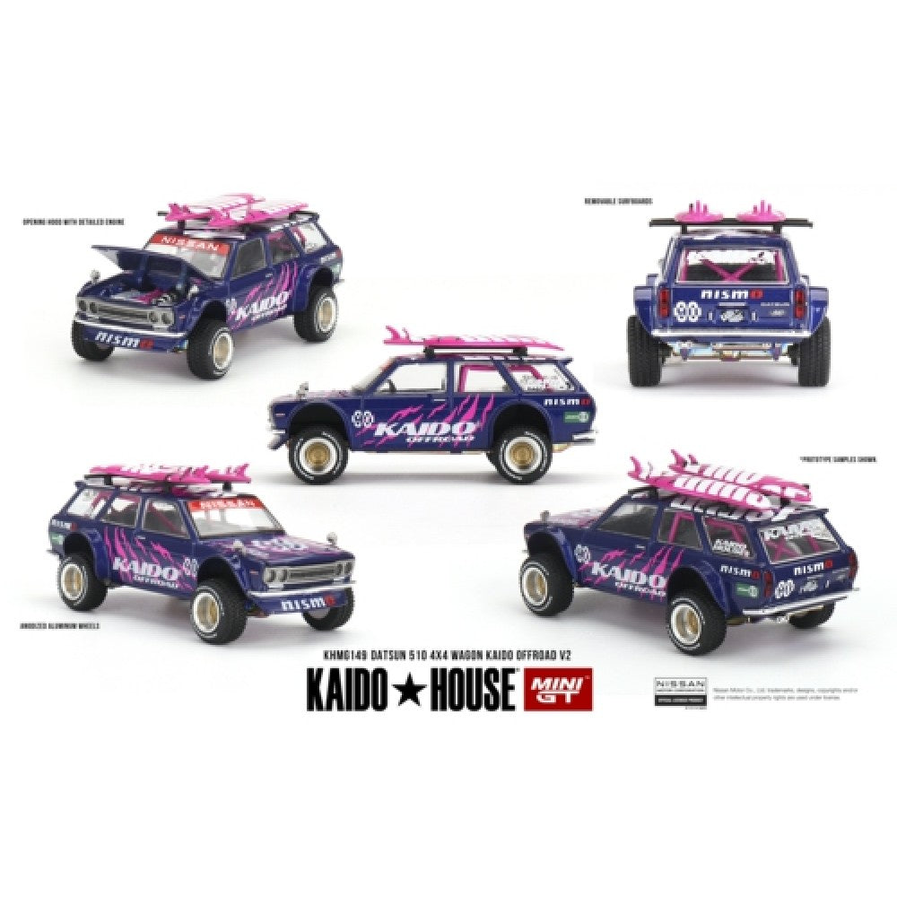 1:64 MINI GT MGTKHMG149 DATSUN 510 4X4 WAGON KAIDO OFFROAD V2