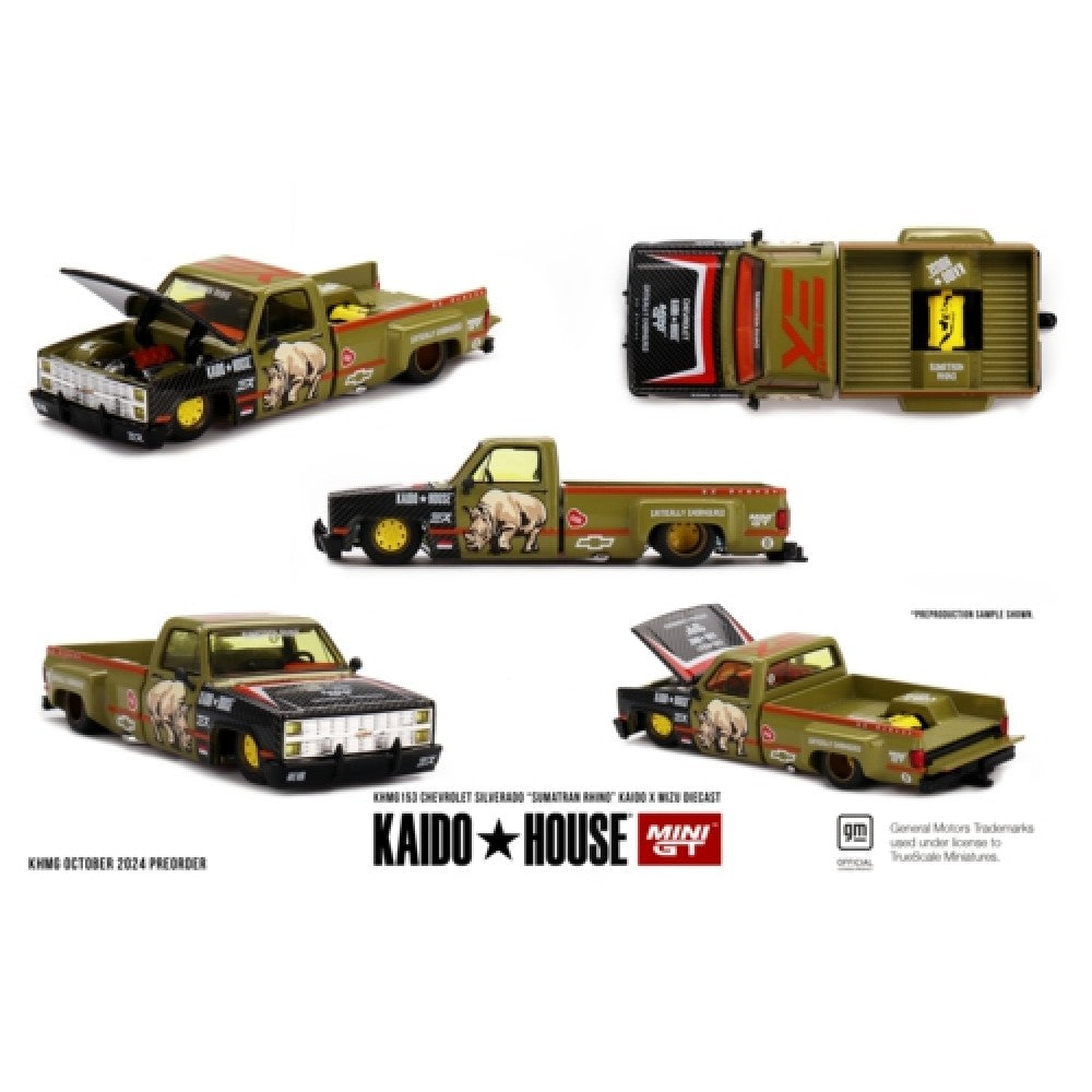1:64 MINI GT MGTKHMG153 CHEVROLET SILVERADO SUMATRAN RHINO KAIDO X MIZU DIECAST