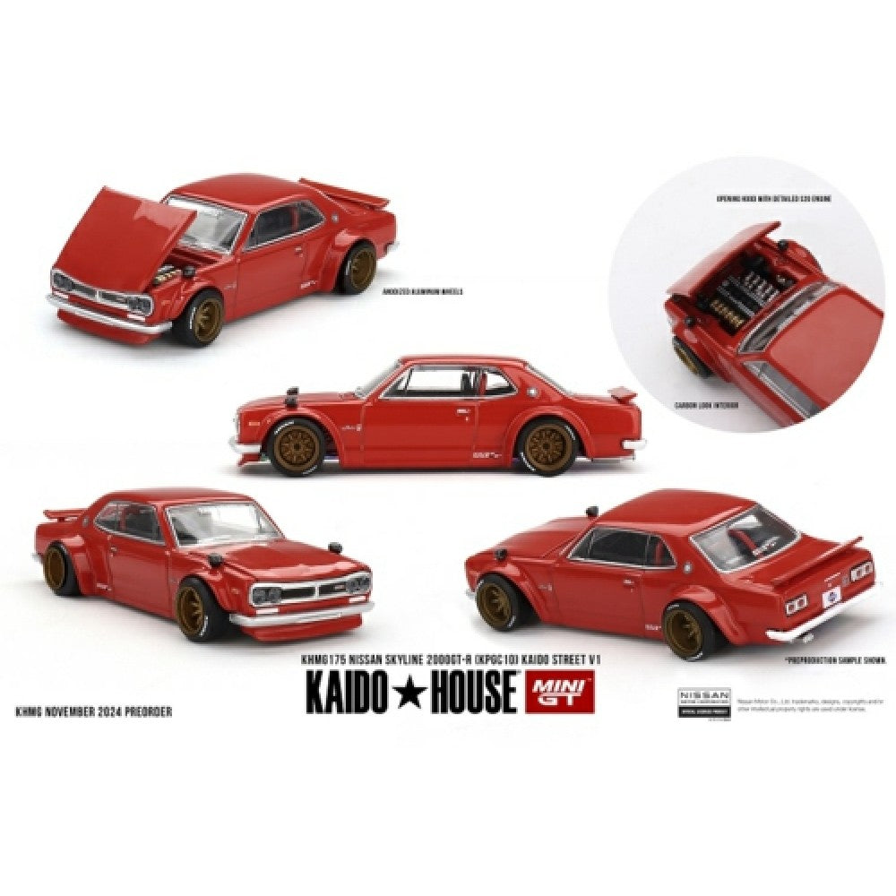 1:64 MINI GT MGTKHMG175 NISSAN SKYLINE 2000GT-R (KPGC10) KAIDO STREET V1