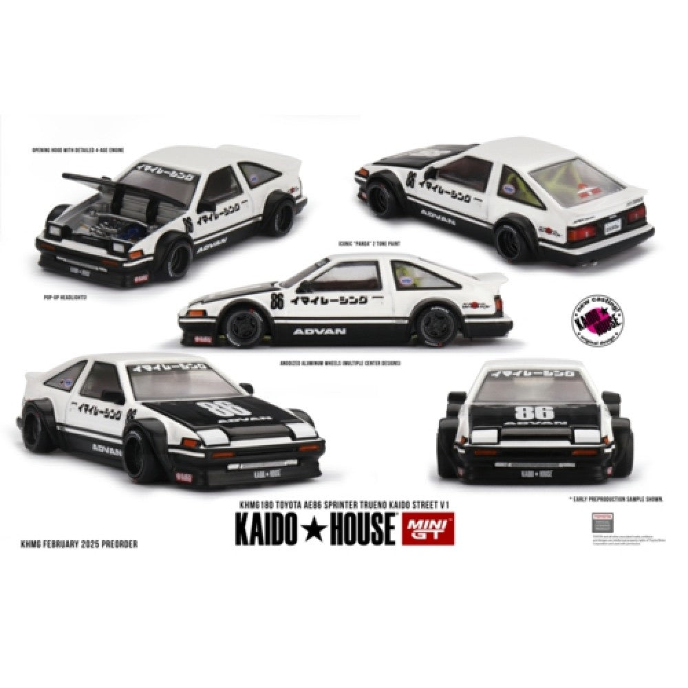 1:64 MINI GT MGTKHMG180 TOYOTA AE86 SPRINTER TRUENO KAIDO STREET V1