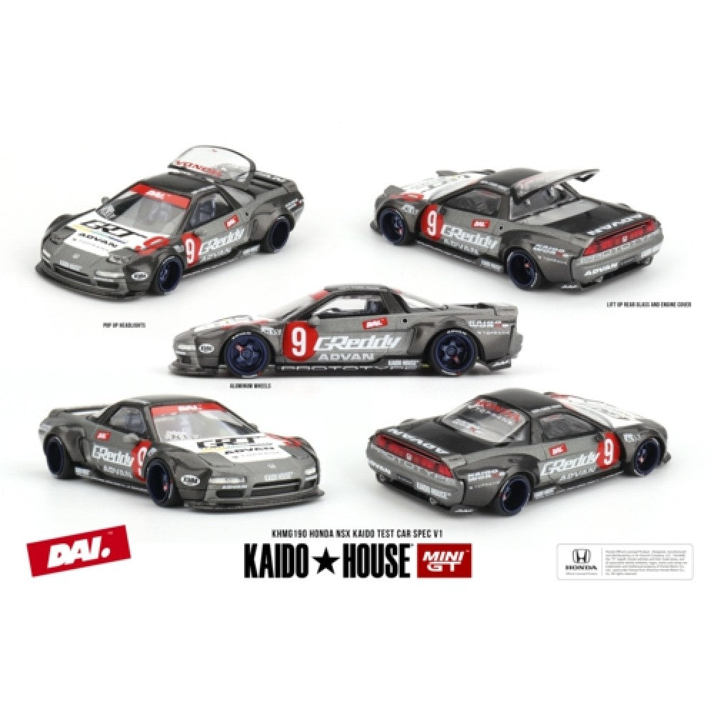 PRE ORDER STOCKS DUE NOVEMBER / DECEMBER 2025 1:64 MINI GT MGTKHMG190 HONDA NSX KAIDO TEST CAR SPEC V1
