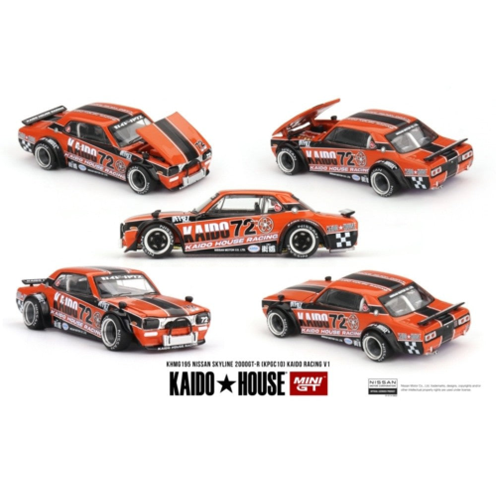 PRE ORDER STOCKS DUE NOVEMBER / DECEMBER 2025 1/64 MINI GT MGTKHMG195 NISSAN SKYLINE 2000GT-R (KPGC10) KAIDO RACING V1