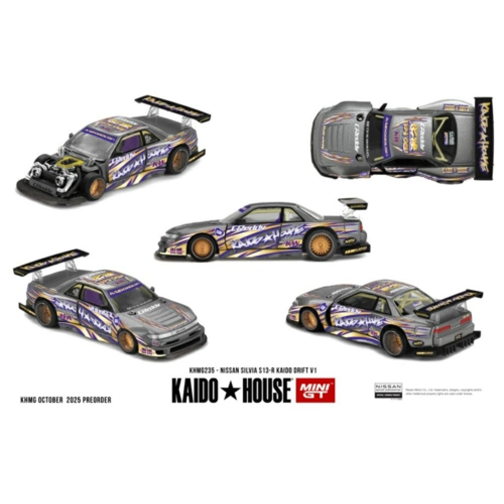 Pre-Order - 1:64 MINI GT Nissan Silvia S13-R Kaido Drift V1 MGTKHMG235 Stocks Due May / Jun 2026