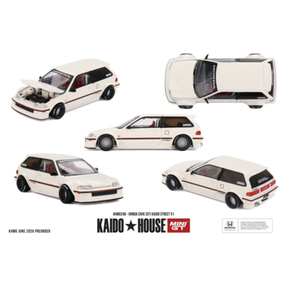 Pre-Order – Honda Civic (EF) Kaido Street V1 1:64 Mini GT Model Car (MGTKHMG246) Eta March / April 2027 Stocks Due Aug / Sept 2026