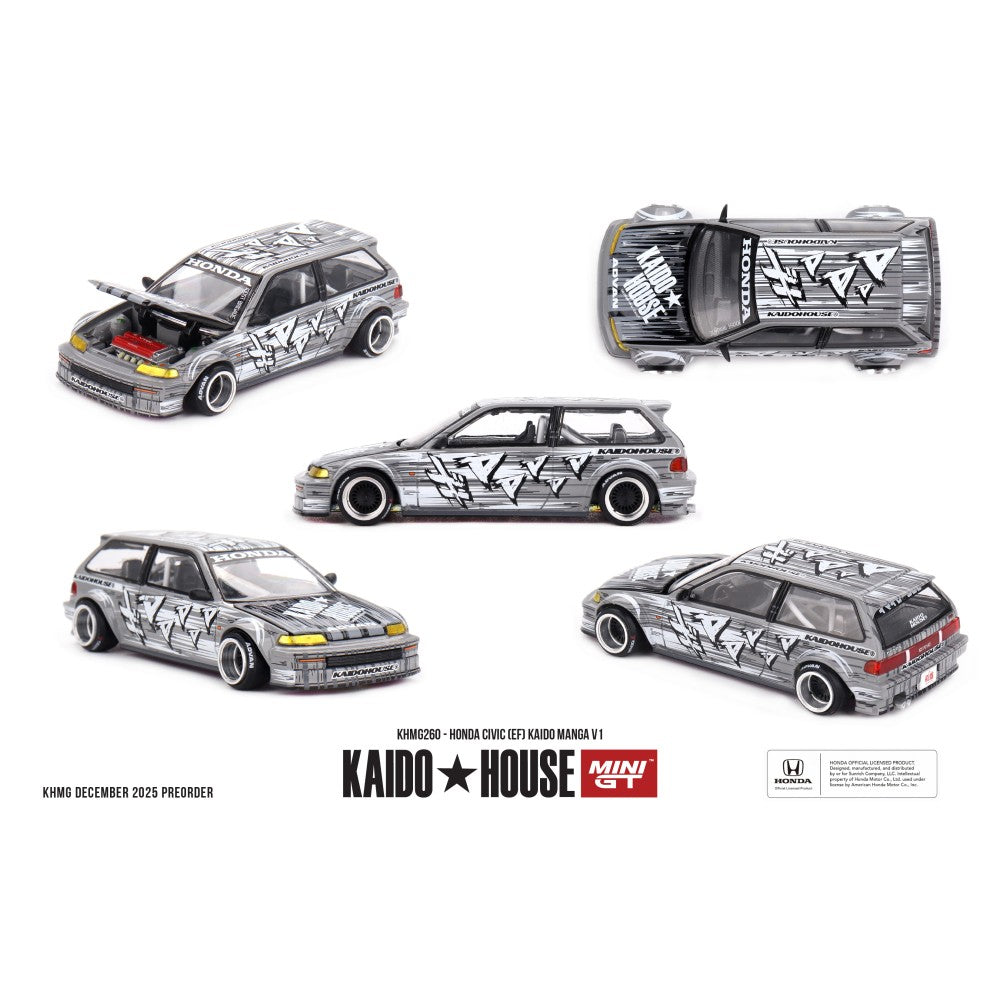 Pre-Order - 1:64 MINI GT Honda Civic (EF) Kaido Manga V1 MGTKHMG260 Stocks Due Aug / Sept 2026