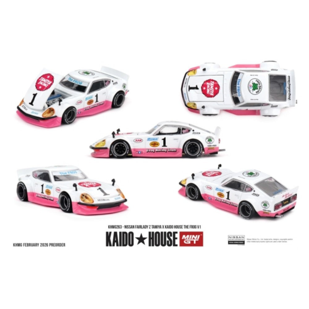 Pre-Order - 1:64 MINI GT Nissan Fairlady Z Tamiya X Kaido House The Frog V1 MGTKHMG263 Stocks Due Sept / Oct 2026