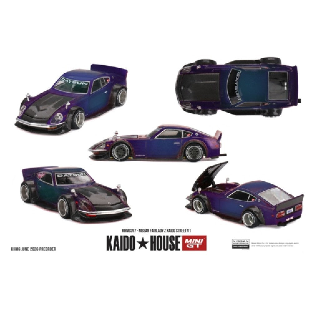 Pre-Order – Nissan Fairlady Z Kaido Street V1 1:64 Mini GT Model Car (MGTKHMG297) Eta March / April 2027 Stocks Due Aug / Sept 2026