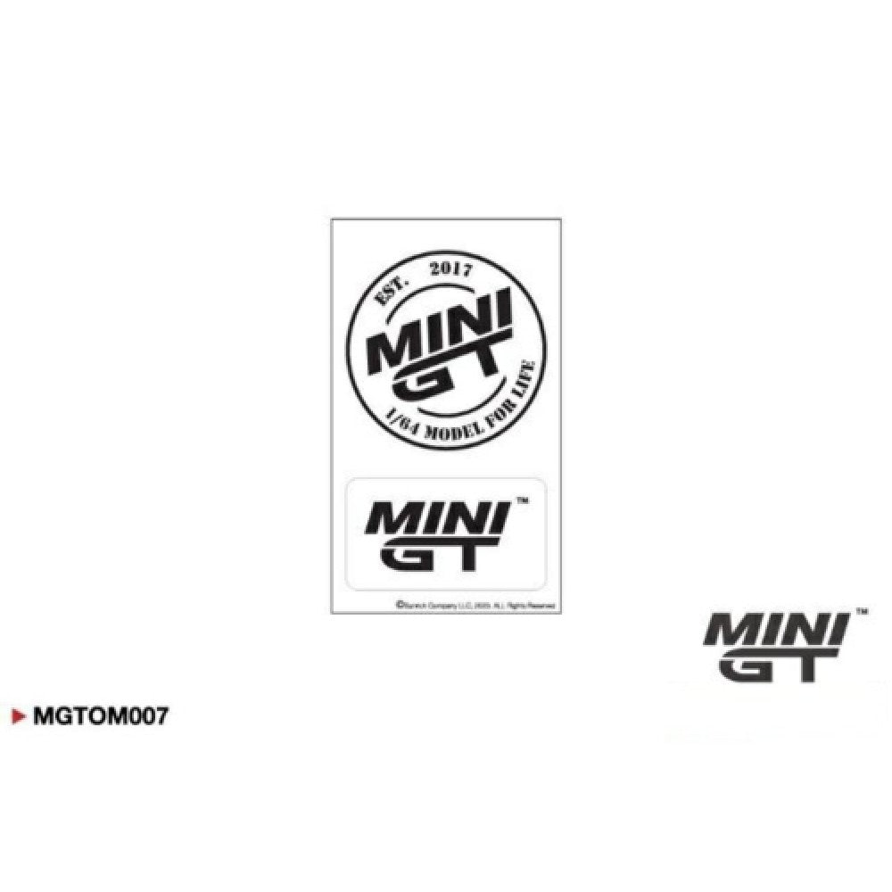 Available to Order – White Logo Sticker Set (8x13.8cm) Mini GT Model (MGTOM007)