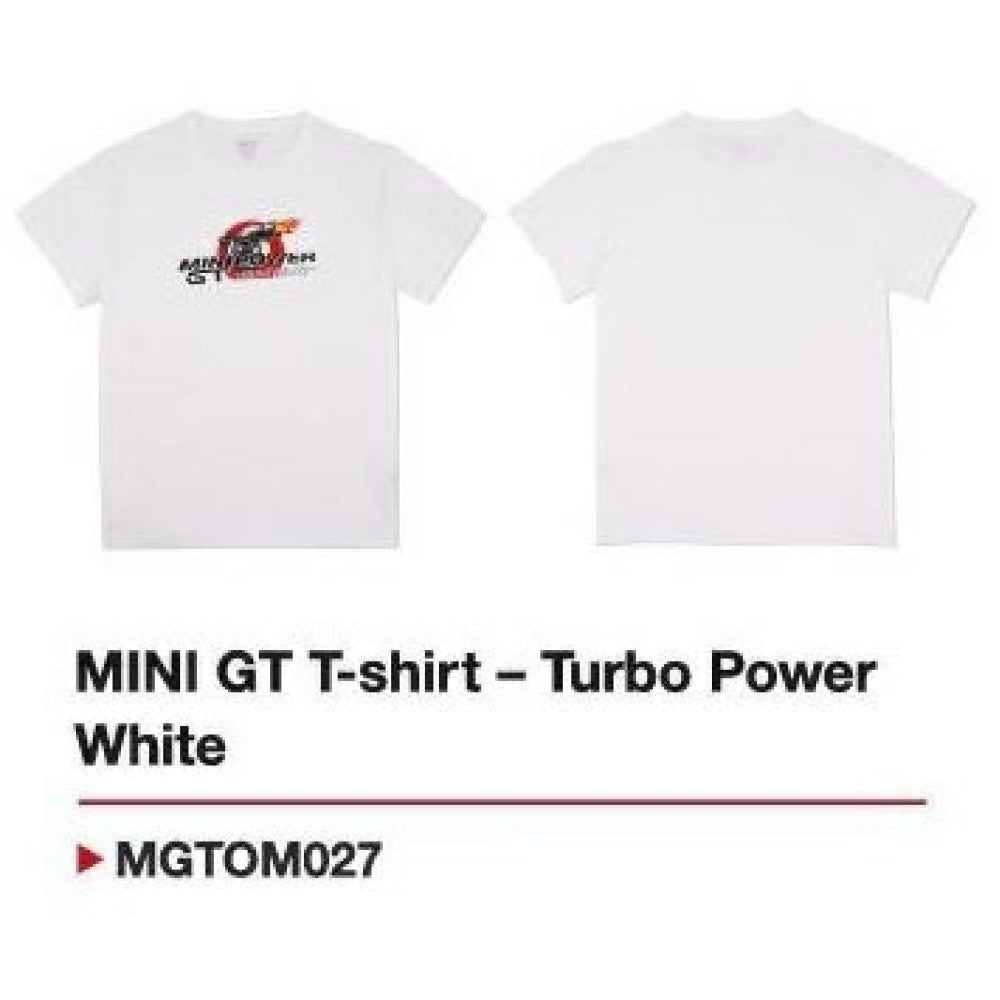 Available to Order – T-shirt - Turbo Power White - M Mini GT Model (MGTOM027-M)