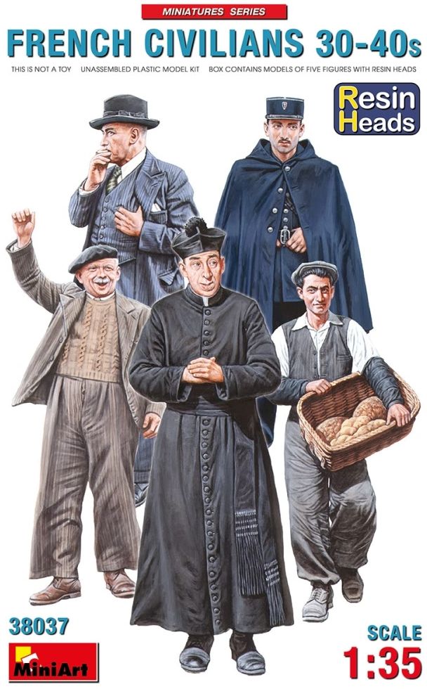 French Civilians 30-40s (Resin Head) 1:35 Miniart Model