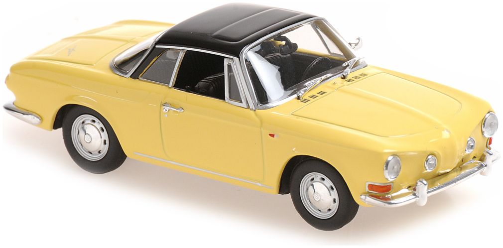 Volkswagen Karmann Ghia 1600 1966 - Yellow/Black 1:43 Minichamps Model