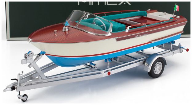 Riva Junior 1966 Motoscafo Motorboat Ivory Sea Blue 1:18 Mitica Model