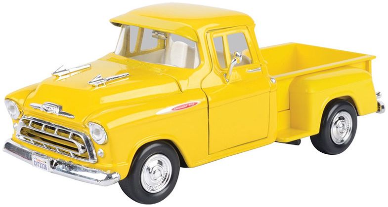 Chevy 3100 Stepside Pickup Yellow 1957 1:24 – diecast model