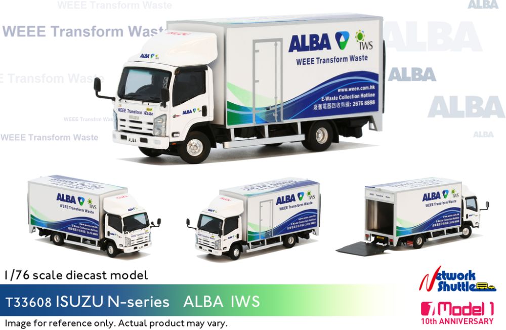 Available To Order – ALBA Isuzu N-Series E-Waste Collection Vehicle 1:76 (MOO 33608T)