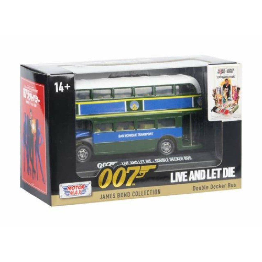 Available to Order – 5 Inch Double Decker Bus Live and Let Die James Bond MotorMax Model (MTX79846)
