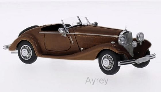Available To Order – Mercedes 290 Roadster W18 Dark Brown 1937 1:43 Neo Scale Models (NEO 45013)
