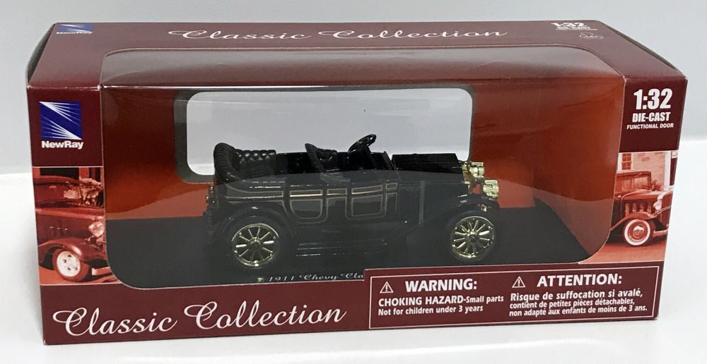 Available To Order – Chevy Classic 6 Roadster Black /Gold inlay 1:32 New Ray Model (NEW 55113C)