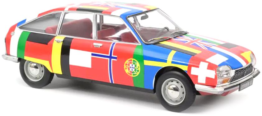 Available to Order – Citroen GS 1972 Flags 2nd Release 1:18 Norev Model (NOV 181667)