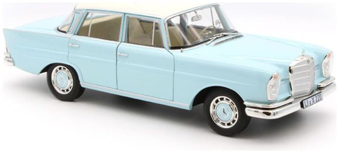 Available to Order – Mercedes Benz 220 S 1965 Light Blue 1:18 Norev Model (NOV 183920)