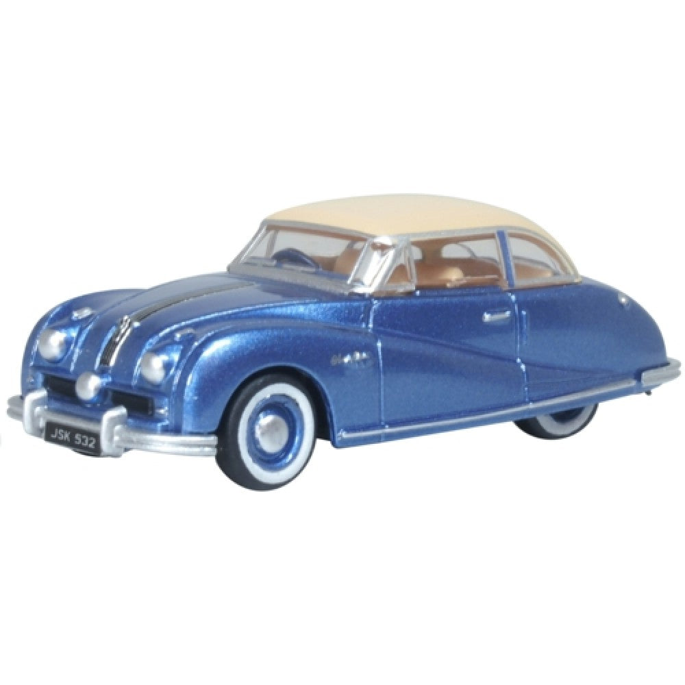 Available to Order – Blue/ivory Austin Atlantic Coupe 1:76 Oxford Diecast Model (OX76ATL006)