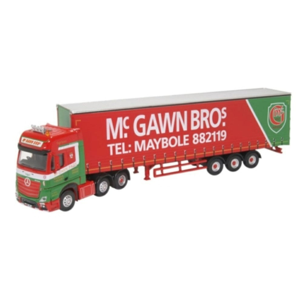 Available to Order – Mercedes Actros Gsc Curtainside Mcgawn Bros 1:76 Oxford Diecast Model (OX76MB007)