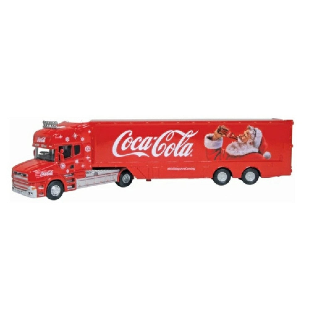 Available to Order – Scania T Cab Box Trailer Coca Cola New Xmas Livery 1:76 Oxford Diecast Model (OX76TCAB012CC)