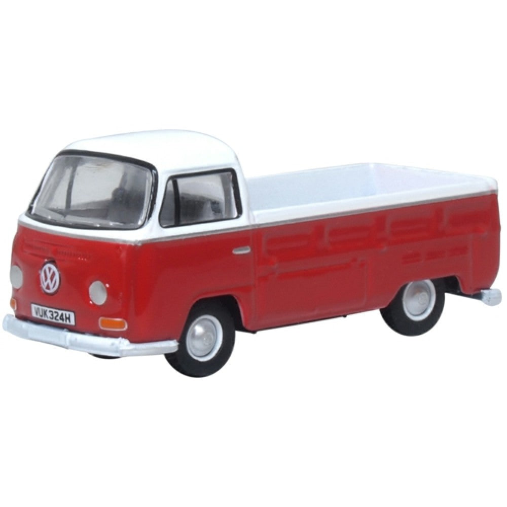 Available to Order – VW Bay Window Pick up Poppy Red/white 1:76 Oxford Diecast Model (OX76VW033)