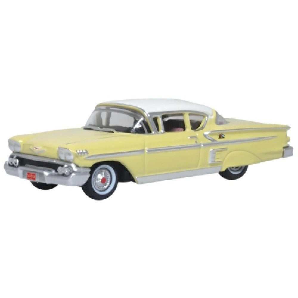 Available to Order – Colonial Cream/snowcrest White Chevrolet Impala Sport Coupe 1958 1:87 Oxford Diecast Model (OX87CIS58002)