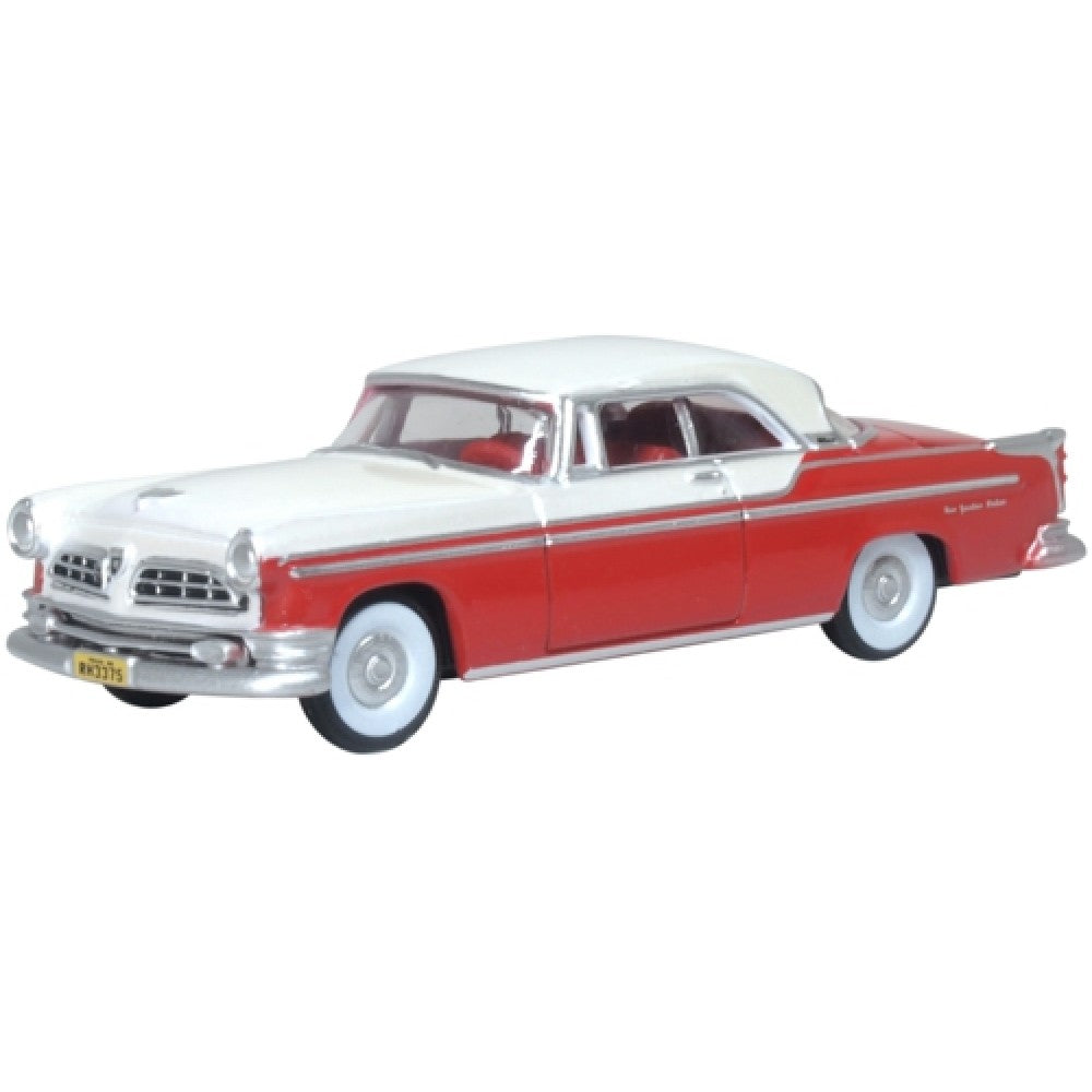 Available to Order – 1955 Chrysler New Yorker Deluxe Coupe St. Regis Tango Red/platinum 1:87 Oxford Diecast Model (OX87CNY55001)