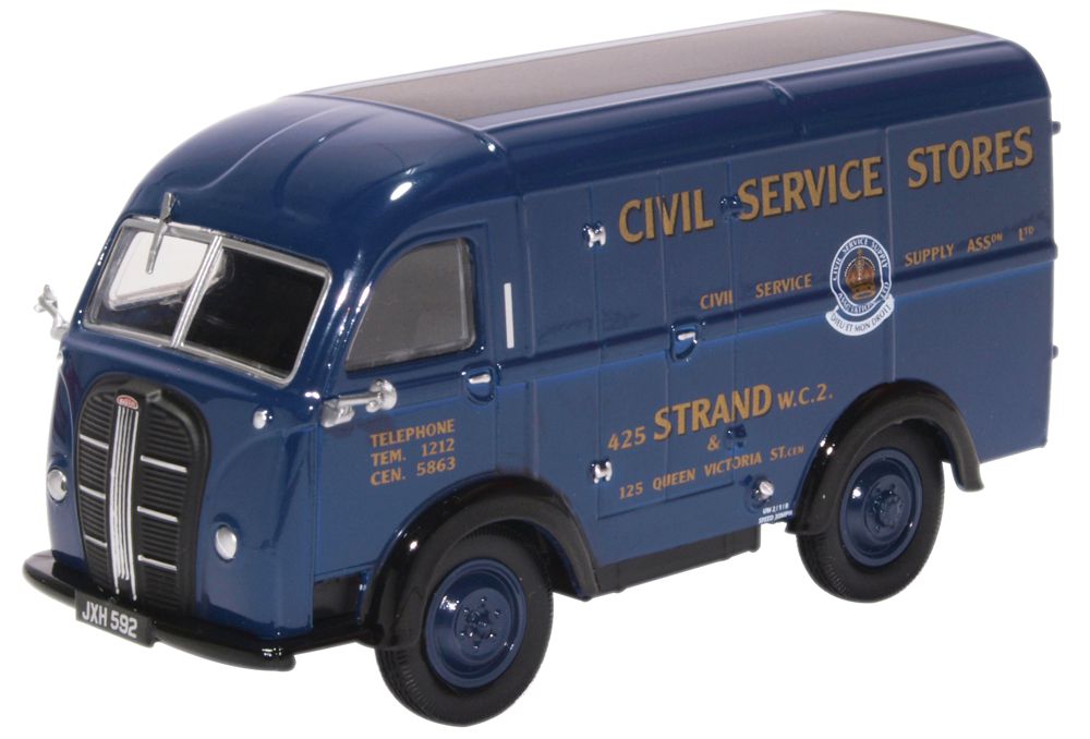 Available To Order – Austin Threeway Van Civil Service Stores Austin K8 Van 1:43 Oxford Diecast Model (OXF 43AK017)