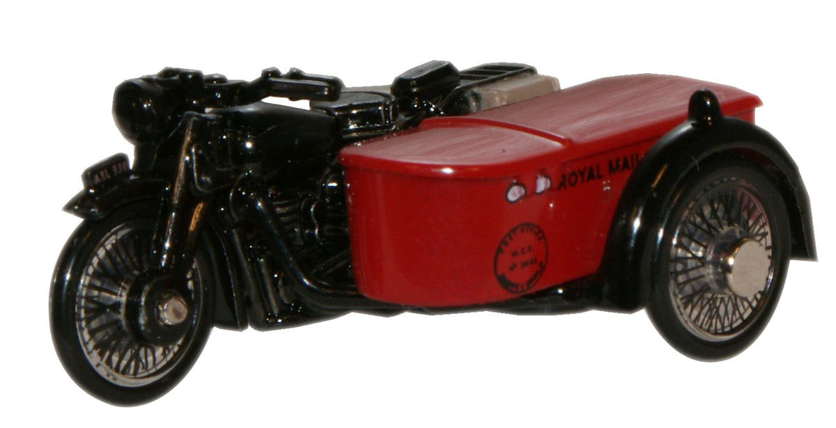 Available To Order – BSA Motorcycle & Sidecar - Royal Mail 1:76 Oxford Diecast Model (OXF 76BSA003)