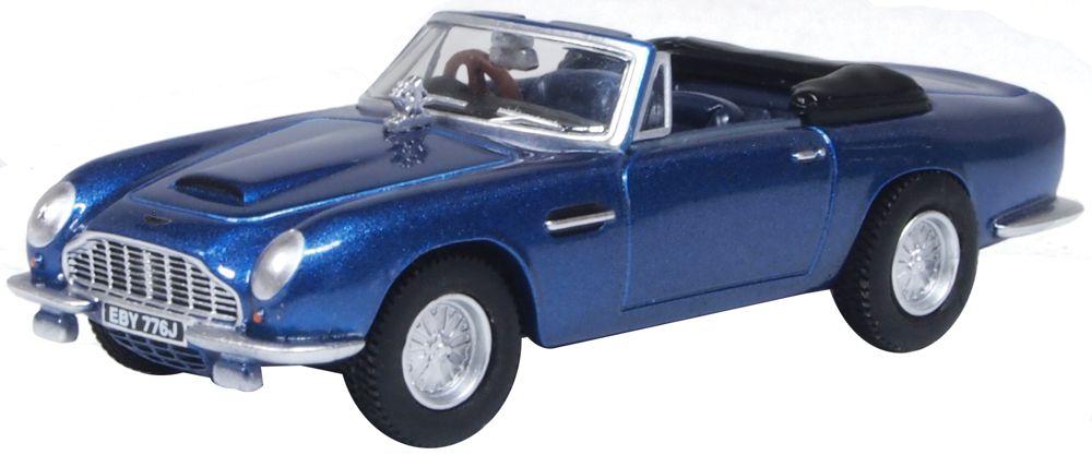 Aston Martin DB6 MkII Volante Seychelles Blue (King Charles III) 1:76 Oxford Diecast Model
