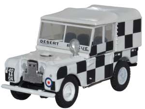 Land Rover Series I 80 Canvas RAF Tripoli Desert Rescue Team 1:76 Oxford Diecast Model