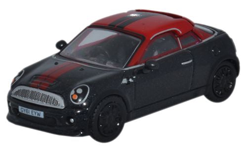 Mini Coupe - Midnight Black/Red 1:76 Oxford Diecast Model
