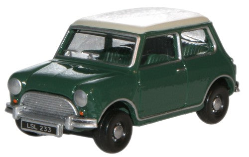 Austin Mini - Almond Green/Old Eng White 1:76 Oxford Diecast Model
