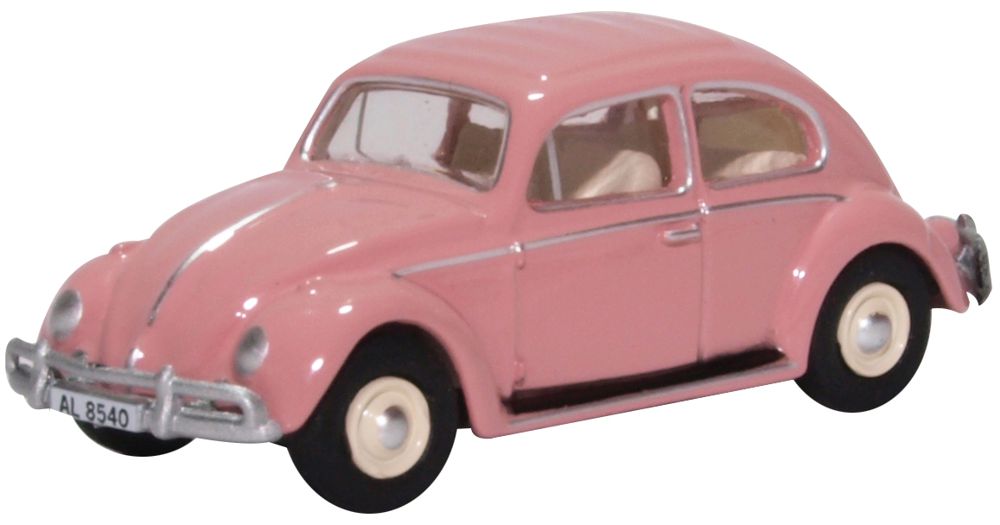 Available To Order – VW Beetle Pink - HK Registration 1:76 Oxford Diecast Model (OXF 76VWB011HK)