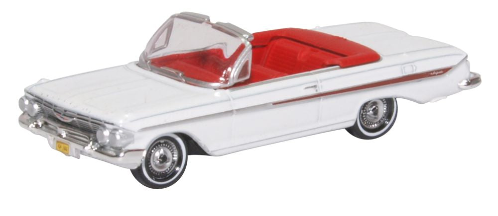 Chevrolet Impala 1961 White/Roman Red 1:87 Oxford Diecast Model