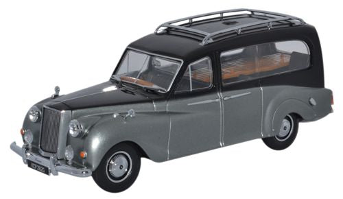 Austin Princess Hearse Black and Silver 1:43 Oxford Diecast Model