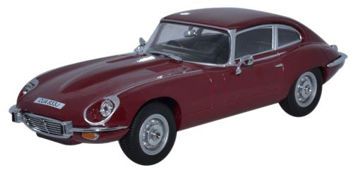Available To Order – Jaguar E-Type V12 Coupe - Regency Red 1:43 Oxford Diecast Model (OXF JAGV12003)