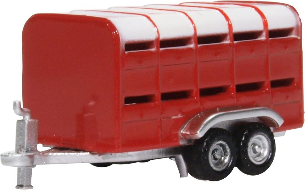 Livestock Trailer Red 1:148 Oxford Diecast Model