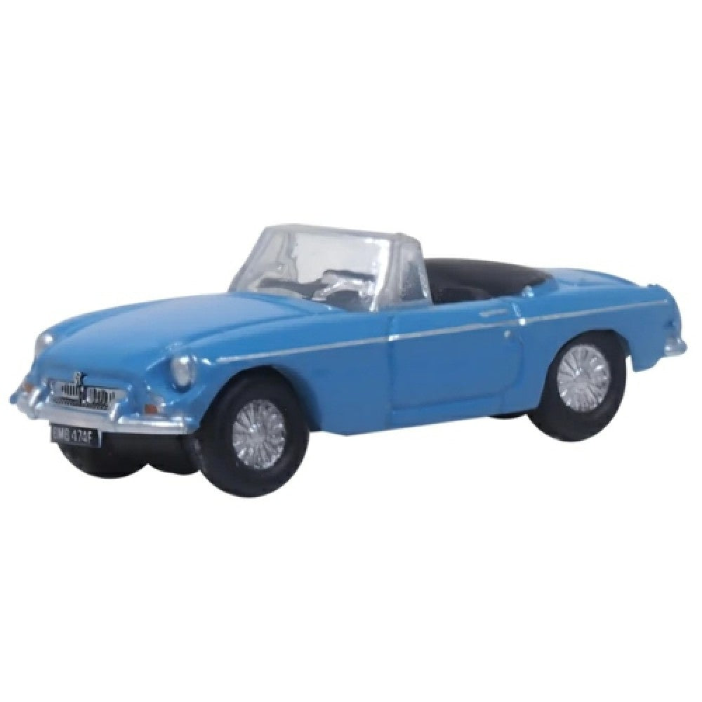 Available to Order – N Gauge Iris Blue Mgb Roadster Oxford Diecast Model (OXNMGB004)