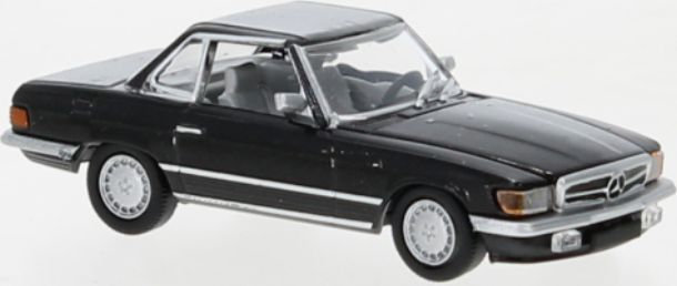 Mercedes SL (R107) Metallic Black 1985 Hardtop 1:87 – diecast model